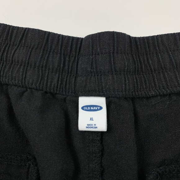 Old Navy Black Linen Blend Pull On Shorts XL - Picture 3 of 5